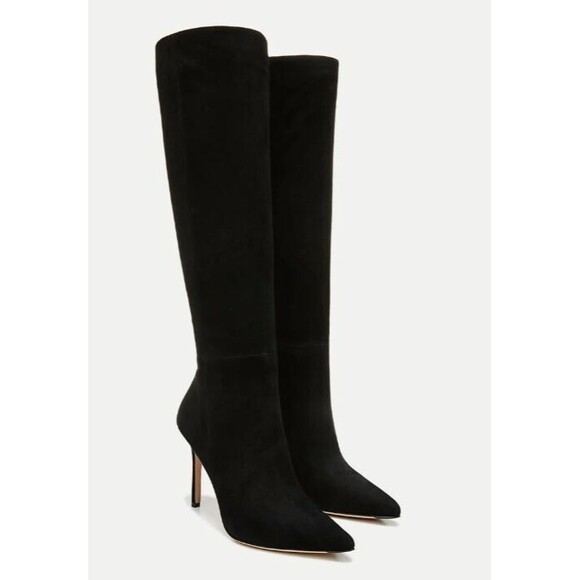 Veronica Beard Women's Lisa Pointed Toe High Heel Suede Boots Black NIB 698 6.5 - Picture 1 of 14